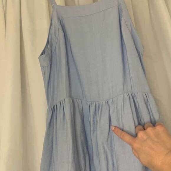Altar’d State Light Blue Ruffle Layer Midi Summer Dress with Pockets Small - Picture 10 of 11